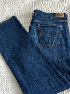 Levi's Women's 505 Dark Blue Straight-Leg Jeans